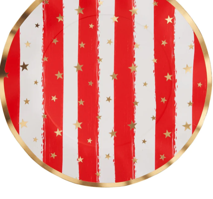 Red Confetti Wavy Everyday Dinner Plates
