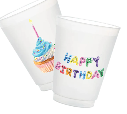 Happy Birthday Frosted Cups