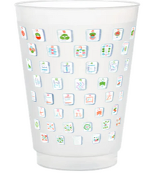 Mahjong TIles Frosted Cups