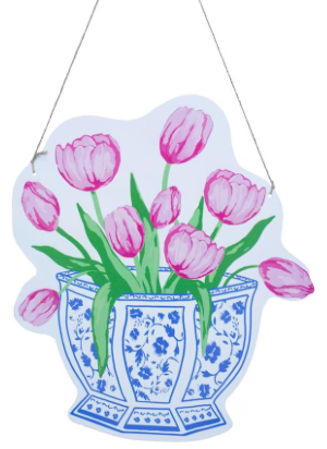 Chinoiserie Tulip Door Hanger