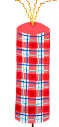  Red Plaid Firecracker Yard Stake