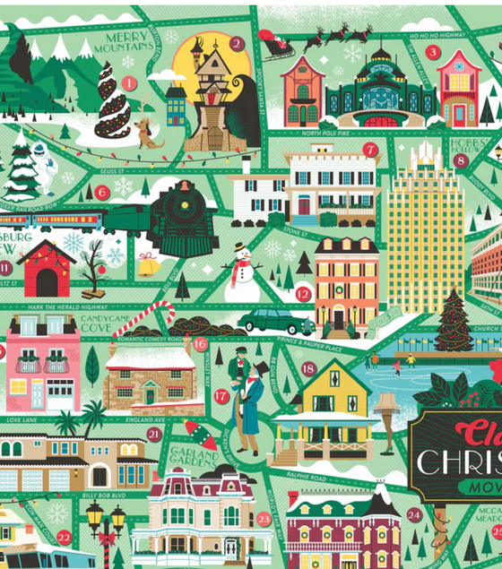 Classic Christmas Movie Map Puzzle