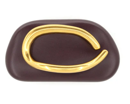 Burgundy Clutch with Gold Design