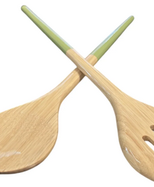  12.8" Salad Server Set Pastel Green