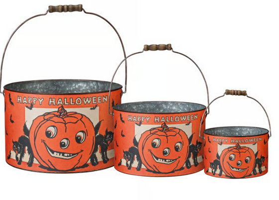 Halloween Tin Buckets
