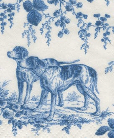 Hunting Toile Blue Cocktail Napkins