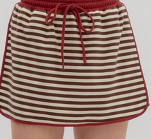  Red and Brown Stripe Skirt