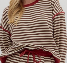  Red and Brown Stripe Sweatshirt