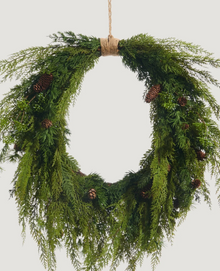  27" Cedar And Mini Pinecone Wreath