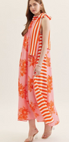 Pink and Orange Floral Dress