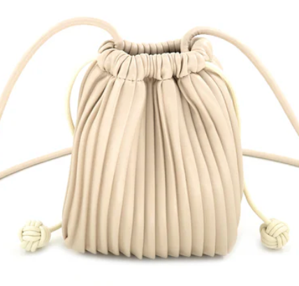 Pleated Drawstring Cellphone Purse