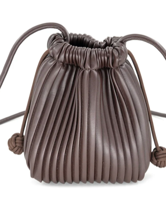 Pleated Drawstring Cellphone Purse