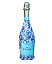  Champagne Bottle Wrap- Blue Floral