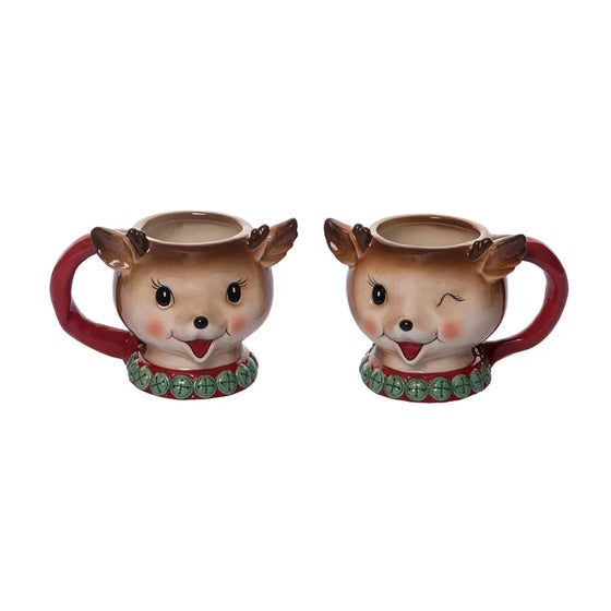 Mini Vintage Christmas Reindeer Mug