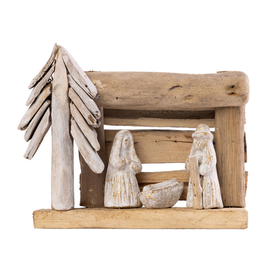 Driftwood Nativity w/ Tree