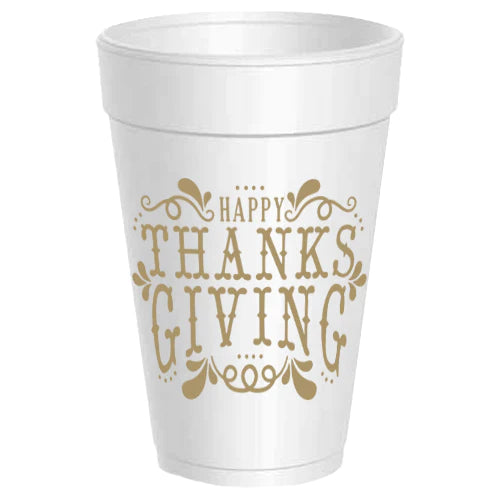 Chocolate Happy Thanksgiving Foam Cups