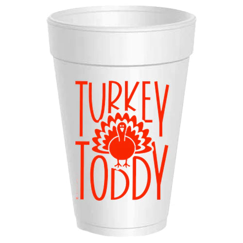 'Turkey Toddy' Styrofoam Cups in Brown Print