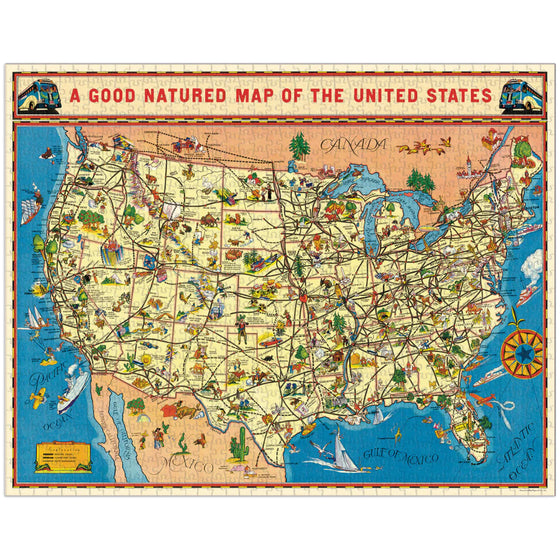 Map of USA 1,000 Piece Puzzle