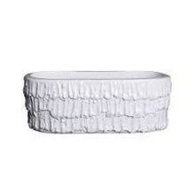  Oval Planter White Fringe