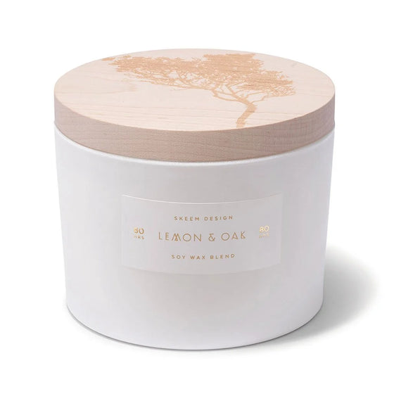 Lemon and Oak Triple Wick Soy Candle