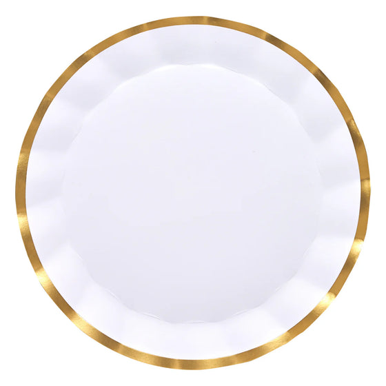 Wavy Charger Plate Gold and White