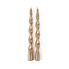 Set of 2 Twisted Unscented Taper Candles 12"H