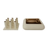 Multi Stem Cream Metal Flower Vase