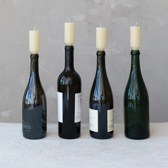 Unscented Bottle Taper Candles Set/4