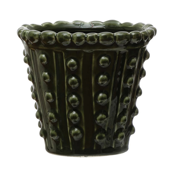 Small Hobnail Green Planter