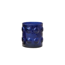  Glass Votive Holder w/ Raised Dots Cobalt