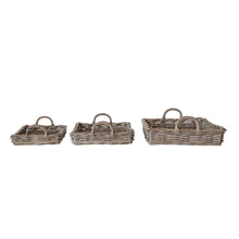  Decorative Woven Rattan Trays 3 Sizes