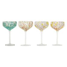  Hand Blown Stemmed Confetti Coupe Glass