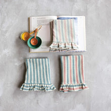  Woven Cotton Tea Towel w/ Ruffle Trim