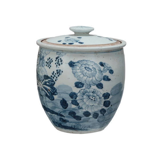 Hand-Painted Porcelain Ginger Jar