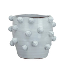  Handmade Hobnail Terra-cotta Planter, White
