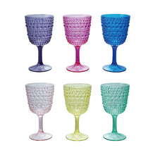  Acrylic Stemmed Wine Glass w/ Dots