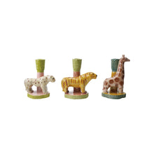  Handmade Stoneware Safari Animal Taper Holder, 3 Styles