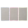 Cotton Blend Waffle Weave Tea Towel w/ Neon Trim