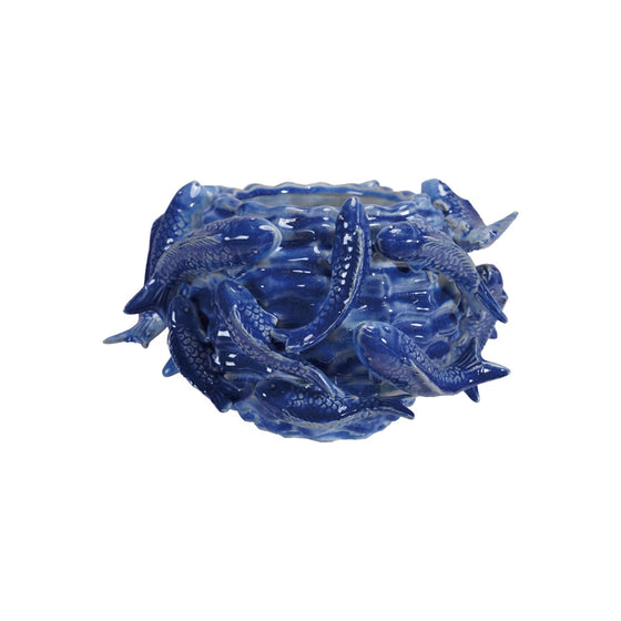 Handmade Stoneware Planter w/ 3D Fish