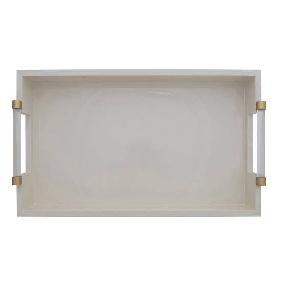 Lacquered Tray w/Acrylic & Metal Handles