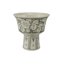  Hand-Painted Stoneware Footed Planter