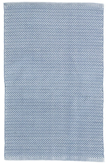  Herringbone Denim/Ivory Indoor/Outdoor Rug 2x3