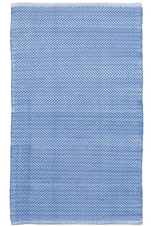  Herringbone French Blue/White Indoor/Outdoor Rug 2x3