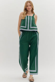 Green and Blue Pull On Pants