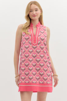  Floral Motif Print Sleeveless Dress