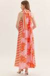 Pink and Orange Floral Dress