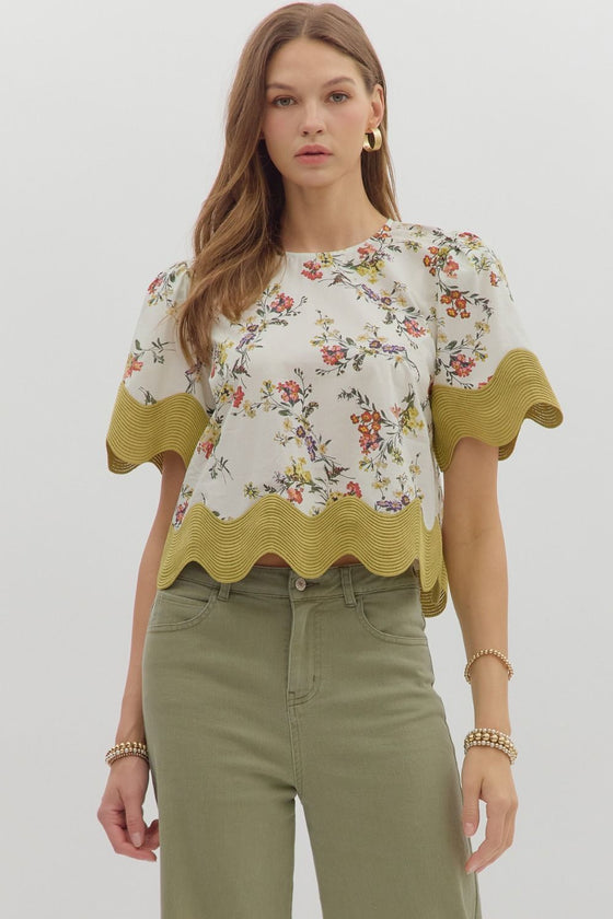 Floral Print Short Sleeve Top