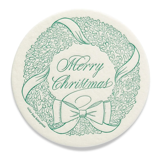 Merry Christmas Letterpress Coasters