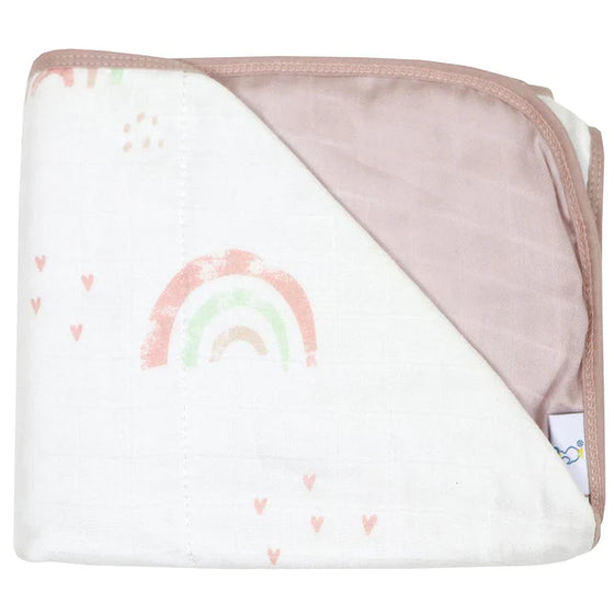 Pink Bamboo Rainbow Muslin Quilt