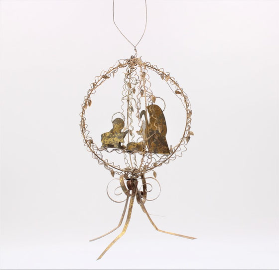 12x5x5"  Wire Globe Nativity Ornament